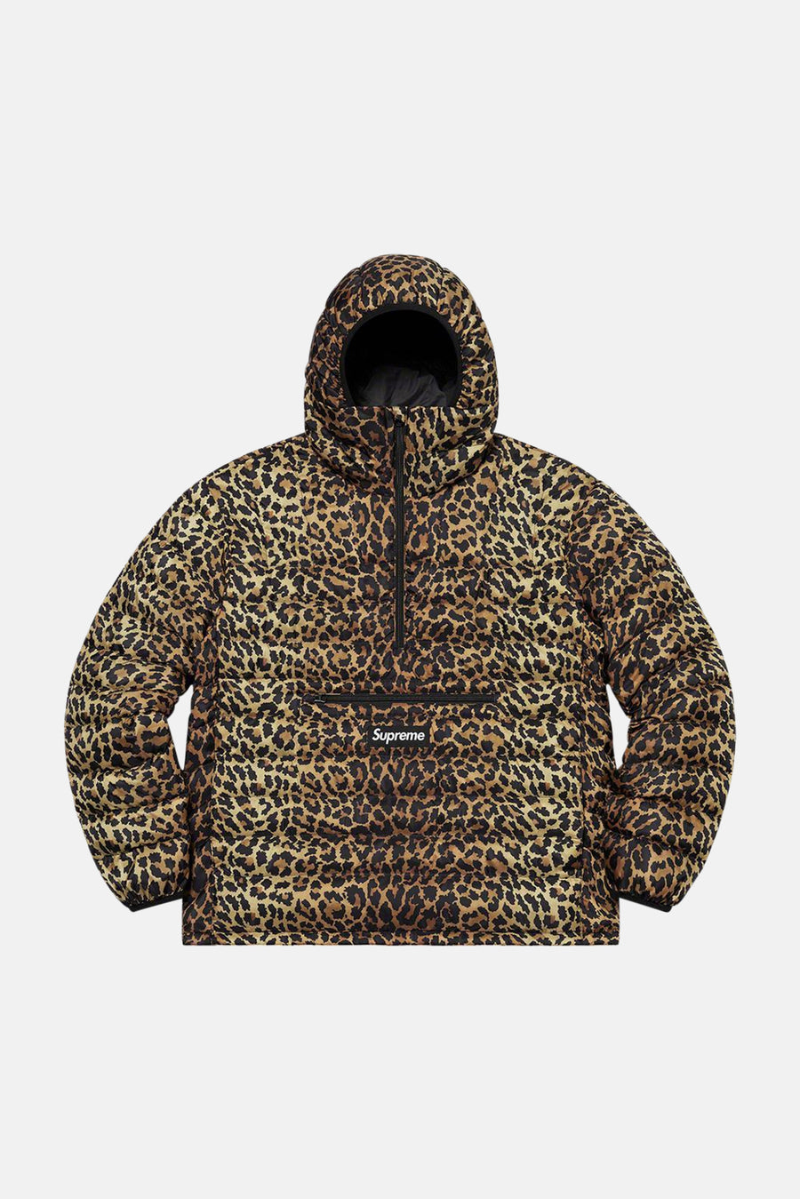 Supreme Micro Down Half Zip Hooded Pull Leopard