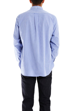 Macro Check Gingham Button Down Shirt Blue - blueandcream