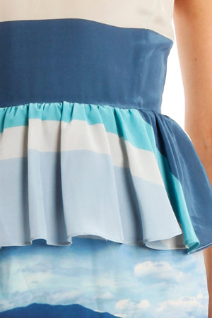 Charlotte Ronson Peplum Mini Dress - blueandcream