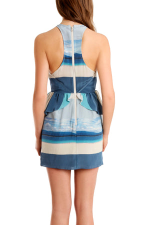 Charlotte Ronson Peplum Mini Dress - blueandcream