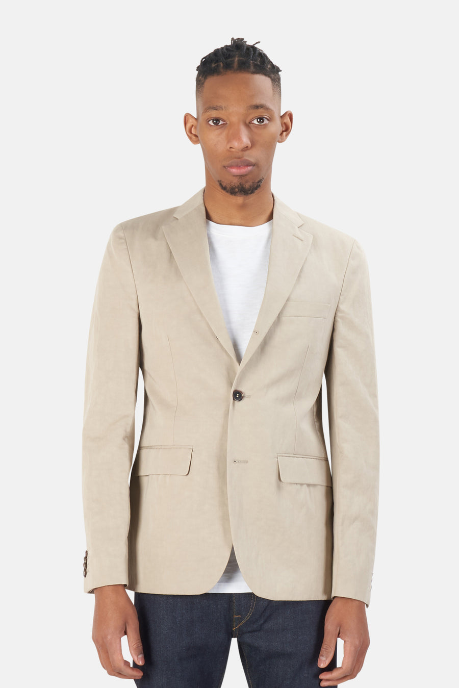 Drifter Linen Suit Jacket Beige - blueandcream
