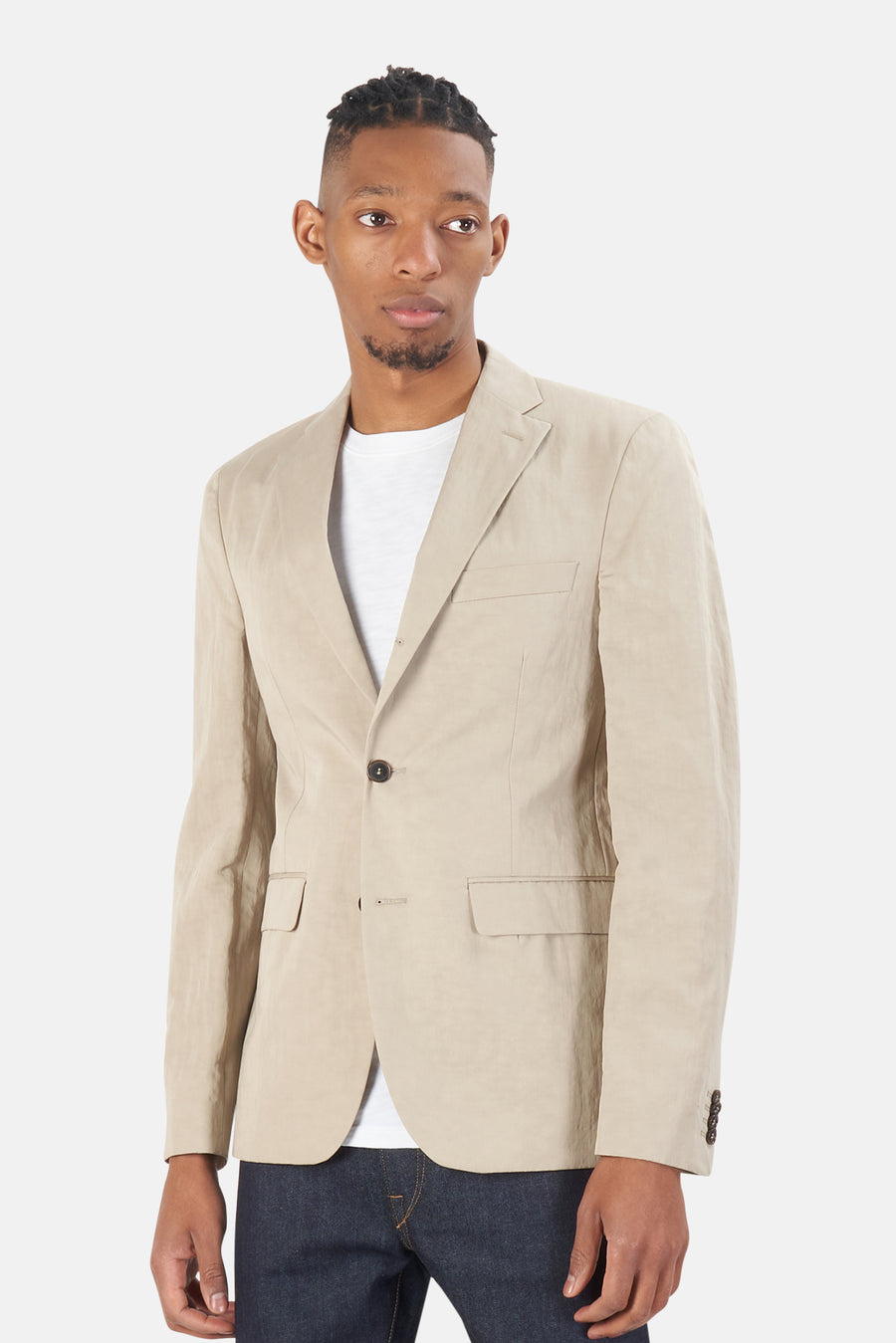 Drifter Linen Suit Jacket Beige - blueandcream