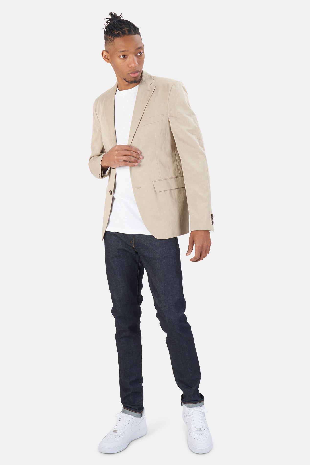 Drifter Linen Suit Jacket Beige – blueandcream