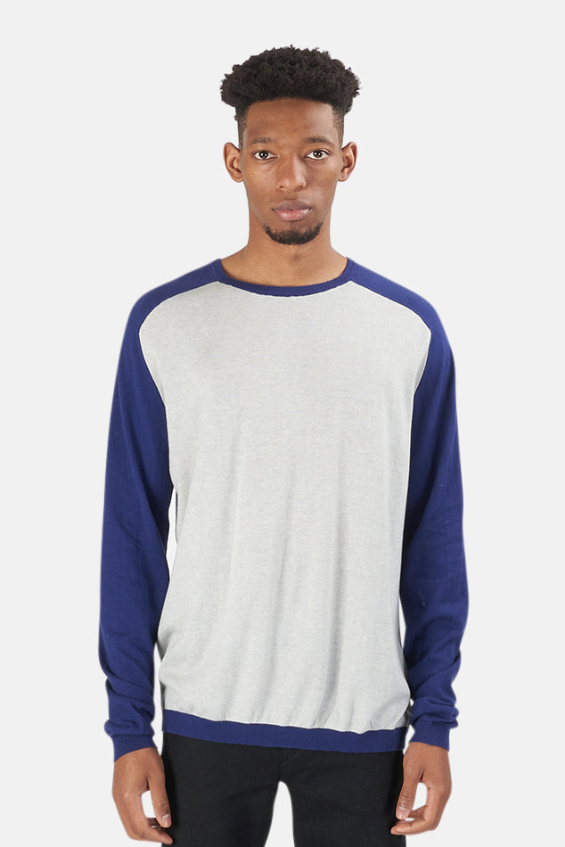 Cashmere Raglan Sweater Quicksilver/Moon - blueandcream