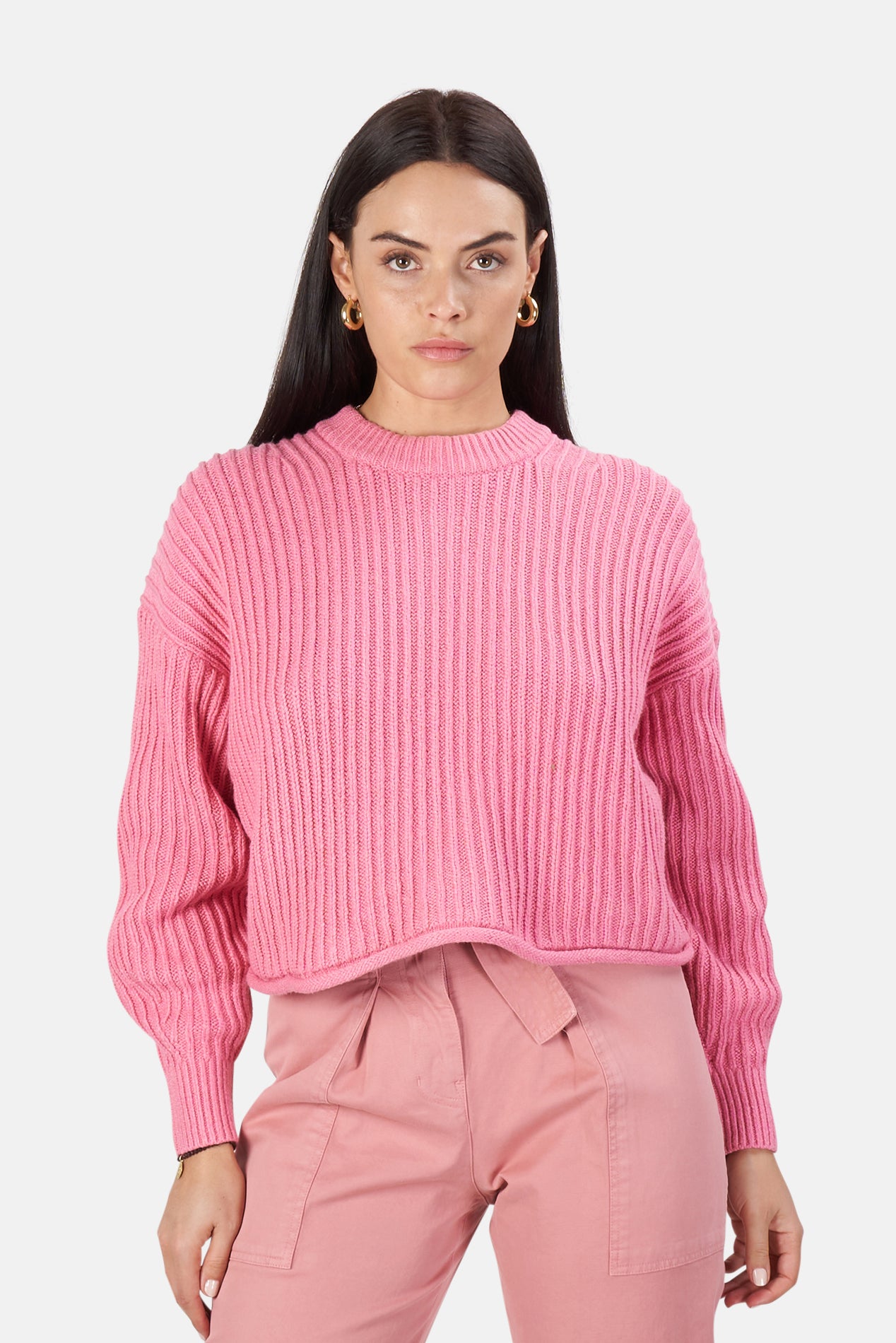 ALC XS Pink Cashmere Blend Cropped Sweater hotsell