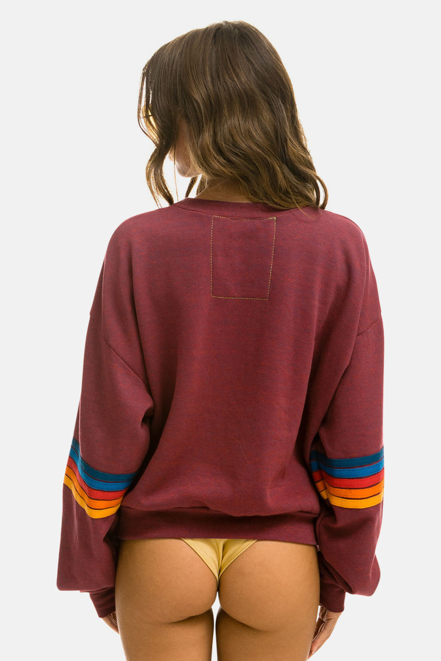 Women's Rainbow Stitch Sweatshirt Plum 2 - blueandcream