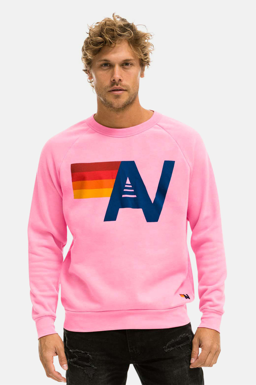 Men's Logo Lightweight Sweatshirt Neon Pink
