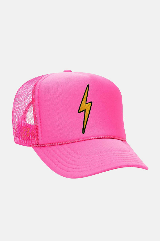 Bolt Heart Low Rise Trucker Hat Neon Pink - blueandcream