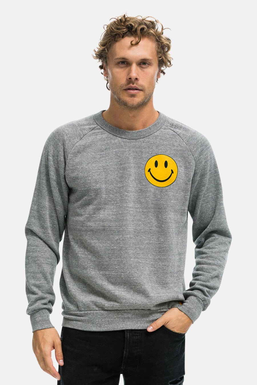 Smiley 2 Sweatshirt Heather Grey - blueandcream