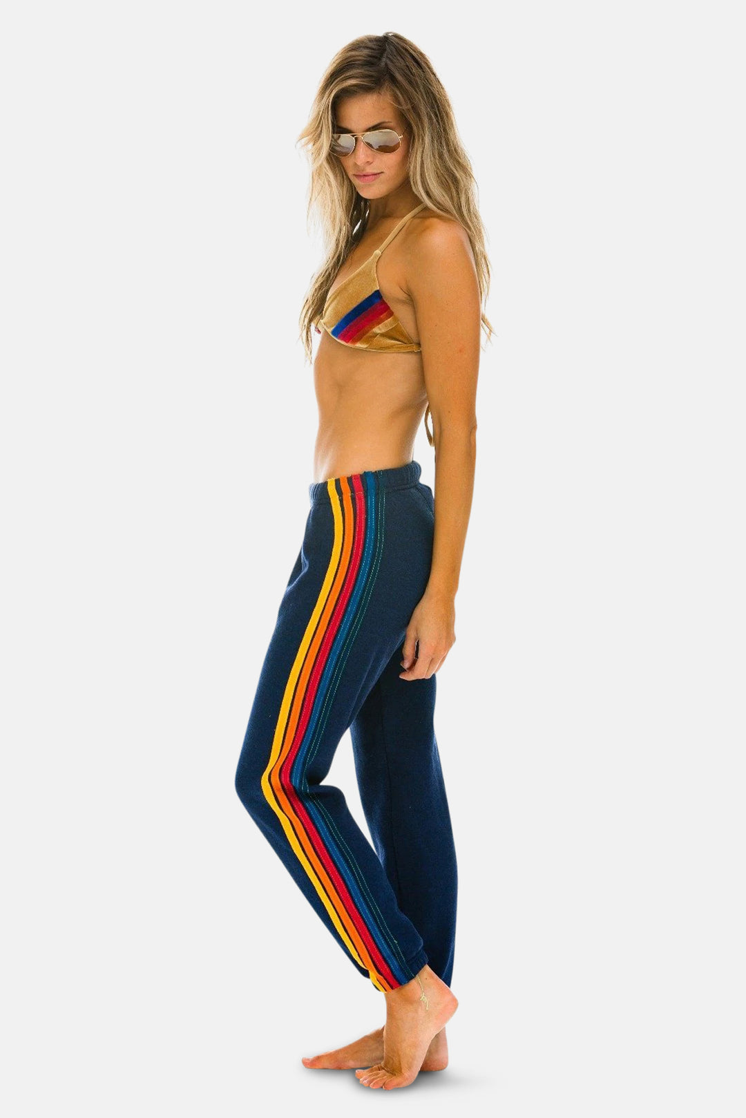 Women's 5 Stripe Sweatpants Navy - blueandcream