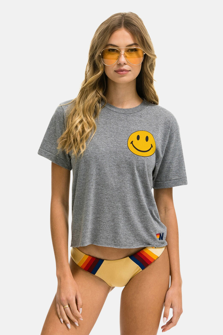 Smiley 2 Boyfriend Tee Heather Grey