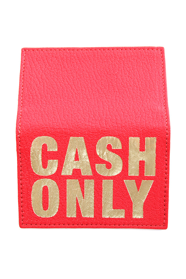 Cash Only' Card Case Red/Gold - blueandcream