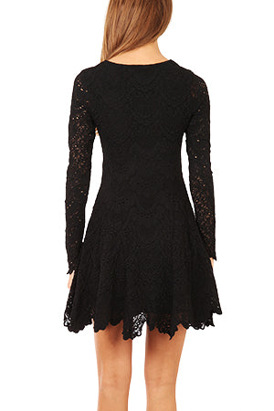 Nightcap Deep V Flirty Spanish Lace Dress blueandcream Nightcap Deep V Flirty Spanish Lace Dress blueandcream
