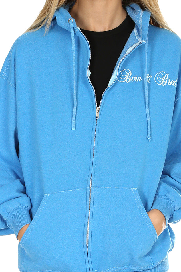 Born & Bred Hoodie Sky Blue - blueandcream