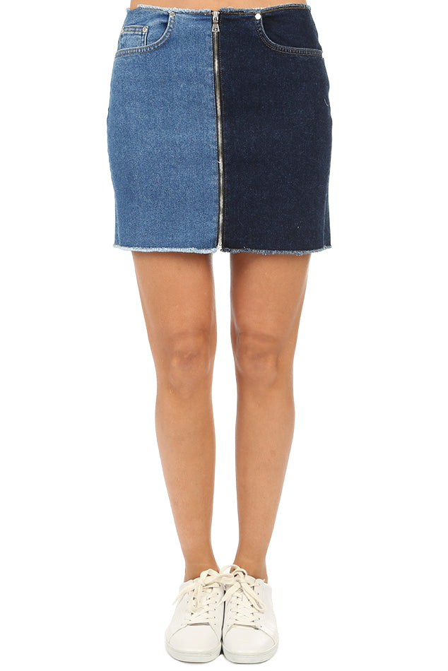 Mini Zip Skirt Mercer + Melrose - blueandcream