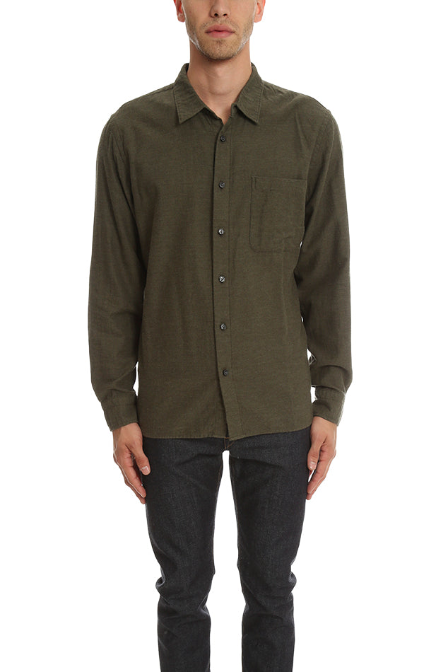 The Ripper Flannel Shirt Military Green - blueandcream
