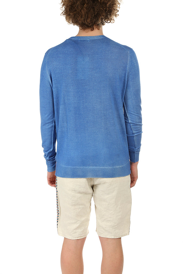 Wool Cashmere Sweater Sky Blue - blueandcream