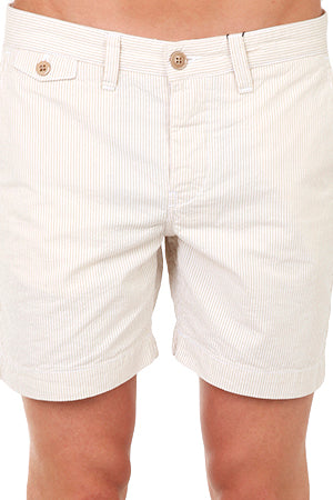 Khaki Woolrich Dock Stripe Short - blueandcream