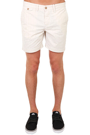 Khaki Woolrich Dock Stripe Short - blueandcream