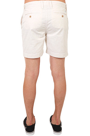 Khaki Woolrich Dock Stripe Short - blueandcream