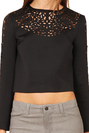 Clover Canyon Laser Cut Top - blueandcream