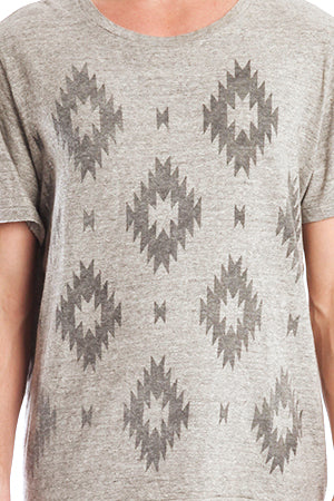 Grey Remi Relief Ikat Tee - blueandcream