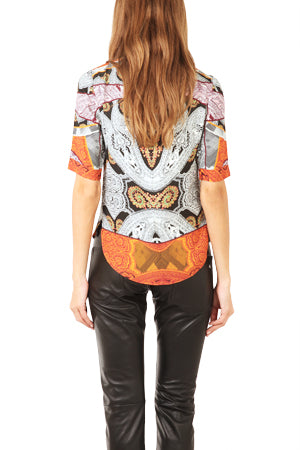 Twelfth Street by Cynthia Vincent Shirt Tail Tee - blueandcream