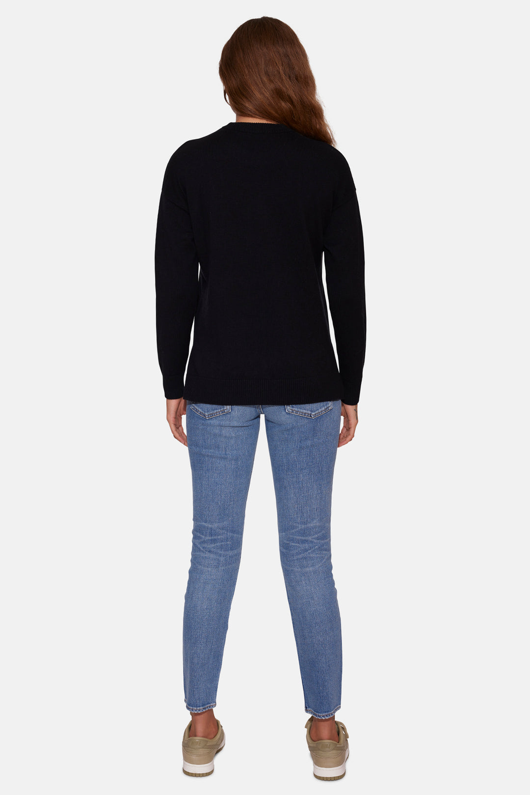 Cashmere New York Intarsia Crew Black