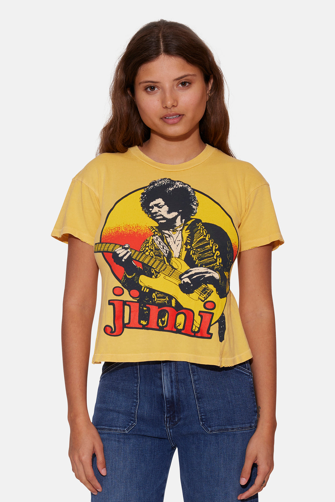 Jimi Hendrix Stone Free Crop Tee Lemon