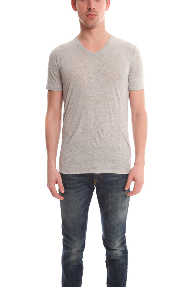 Grey ATM V Neck Tee - blueandcream