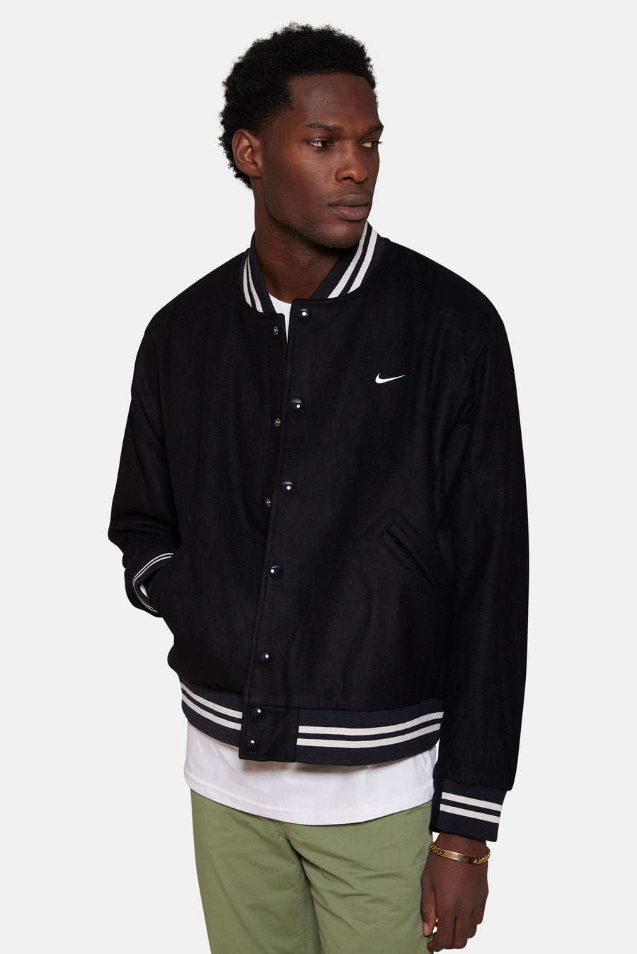Black Nike Sportswear Authentics Varsity Jacket | size?