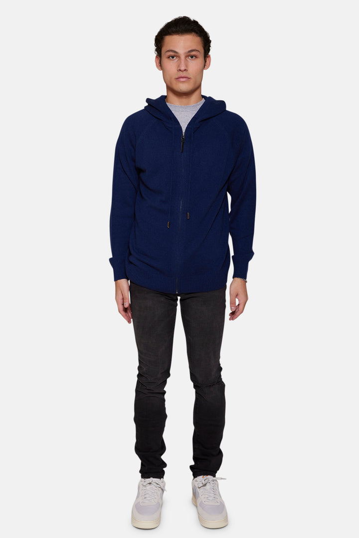 Leo Zip Hoodie Deep Navy