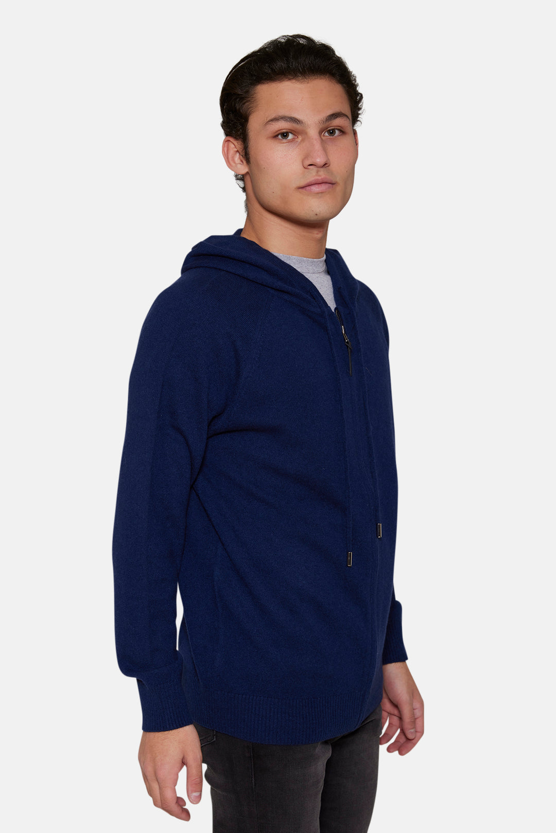 Leo Zip Hoodie Deep Navy