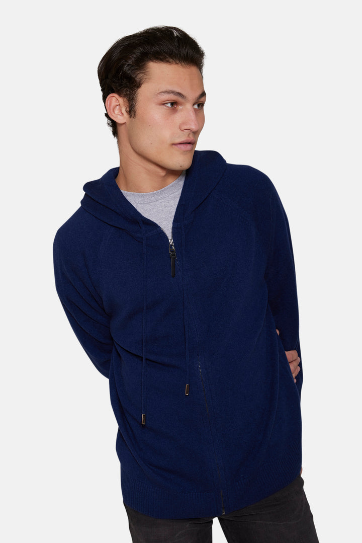 Leo Zip Hoodie Deep Navy