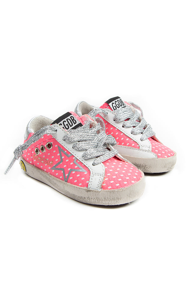 Toddler Super-Star Low Top Sneaker Pink Fluo Net/Silver Star - blueandcream
