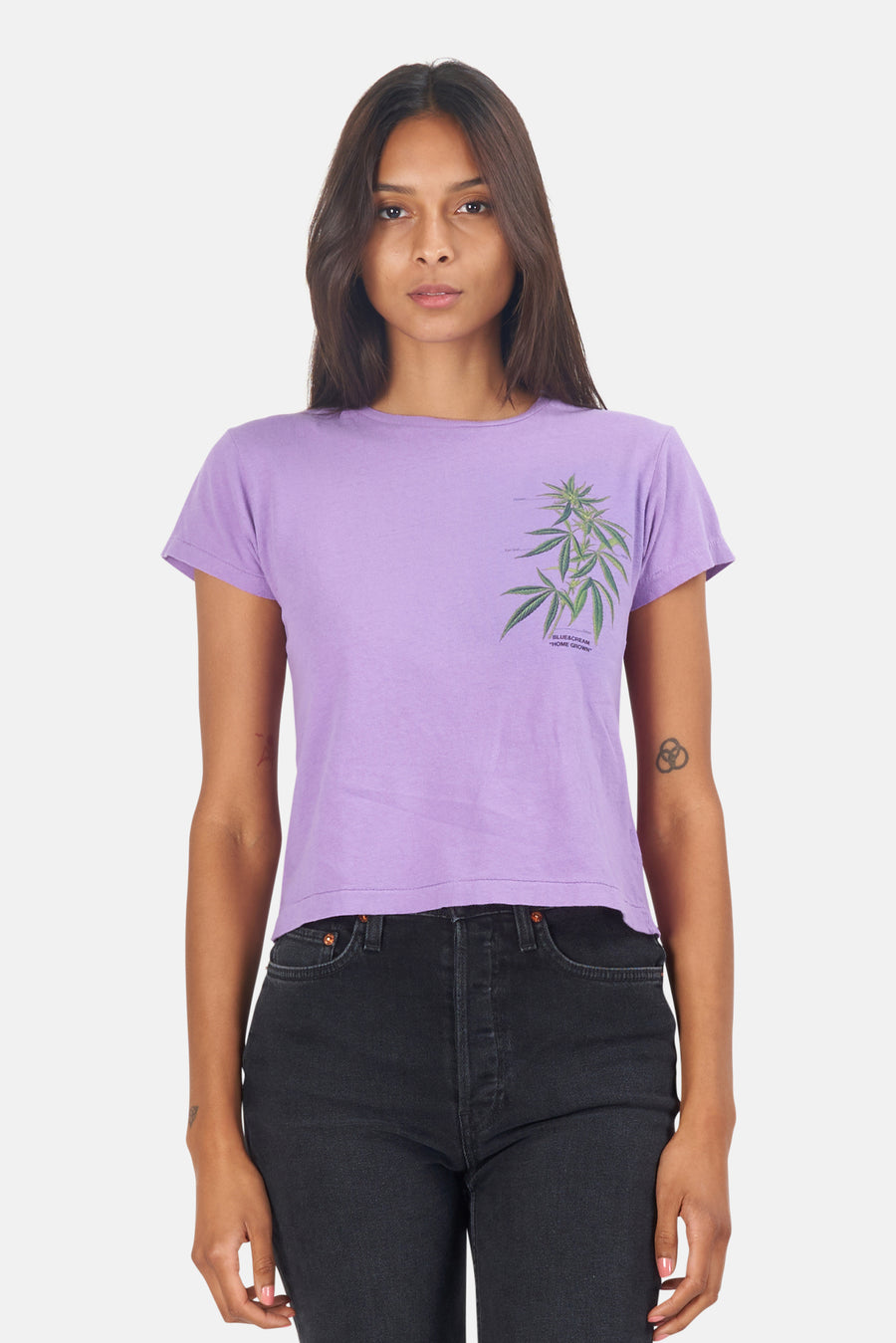 Leaf Tee Purple - blueandcream