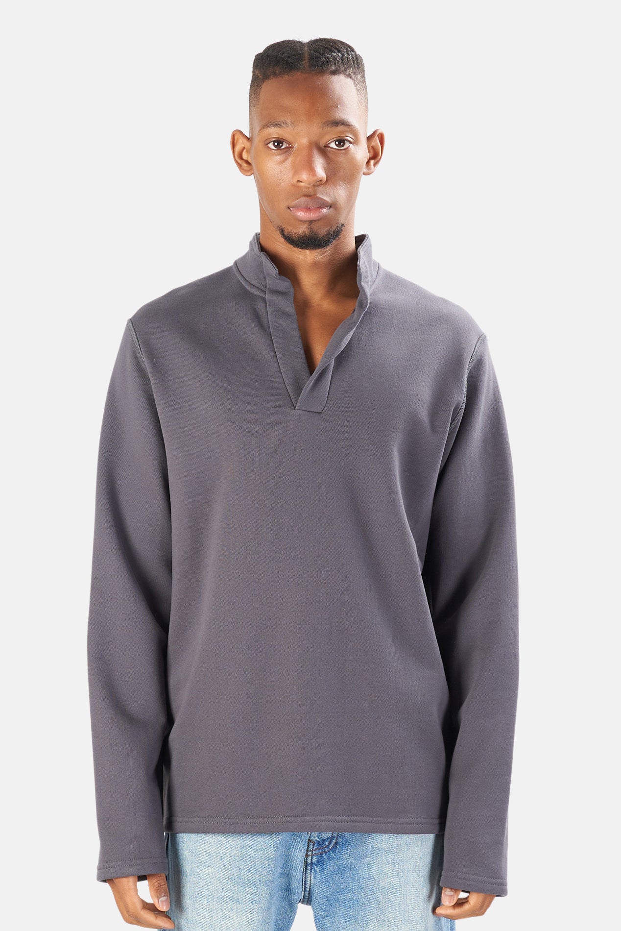 Pop Collar Pullover Ash – blueandcream