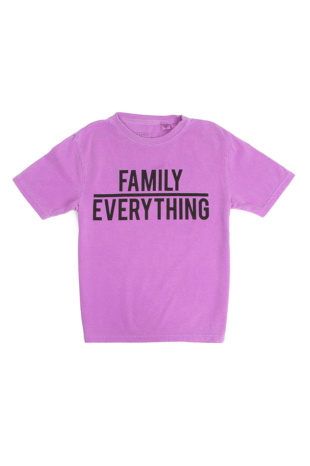Kids Family Over Everything Purple - blueandcream
