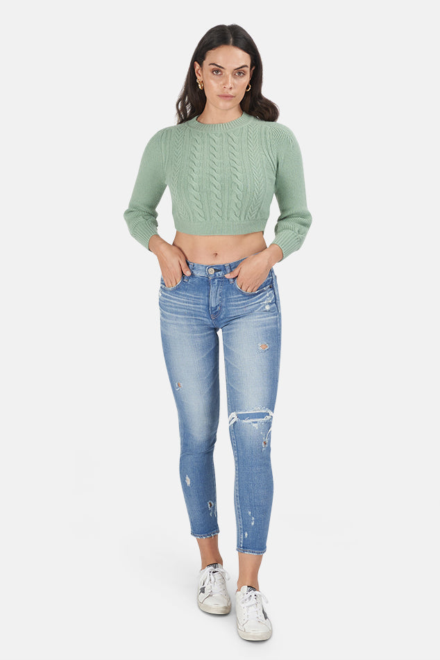 Sydney Sweater Sage - blueandcream