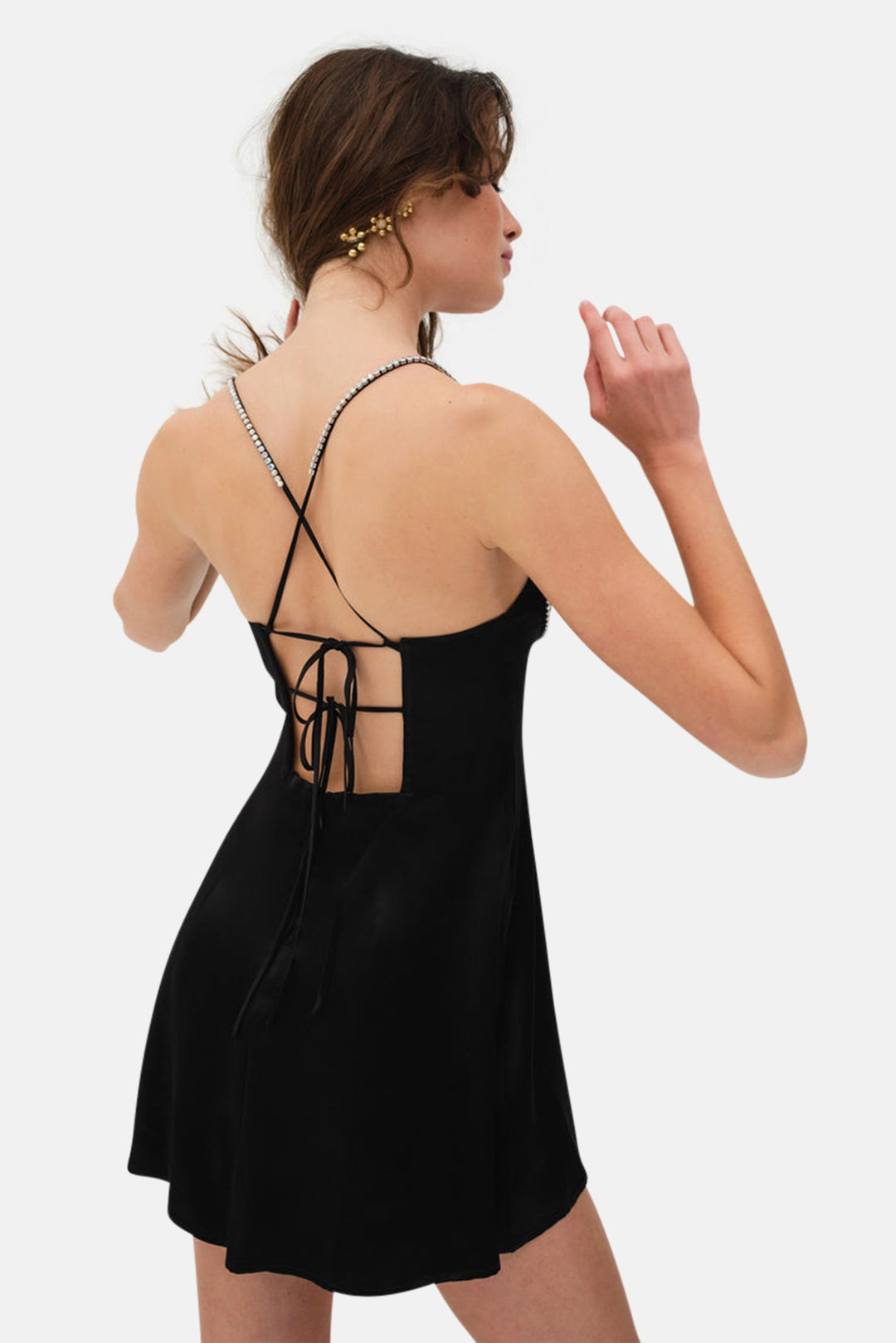 For Love & Lemons Elora Mini Dress Black blueandcream For Love & Lemons Elora Mini Dress Black blueandcream