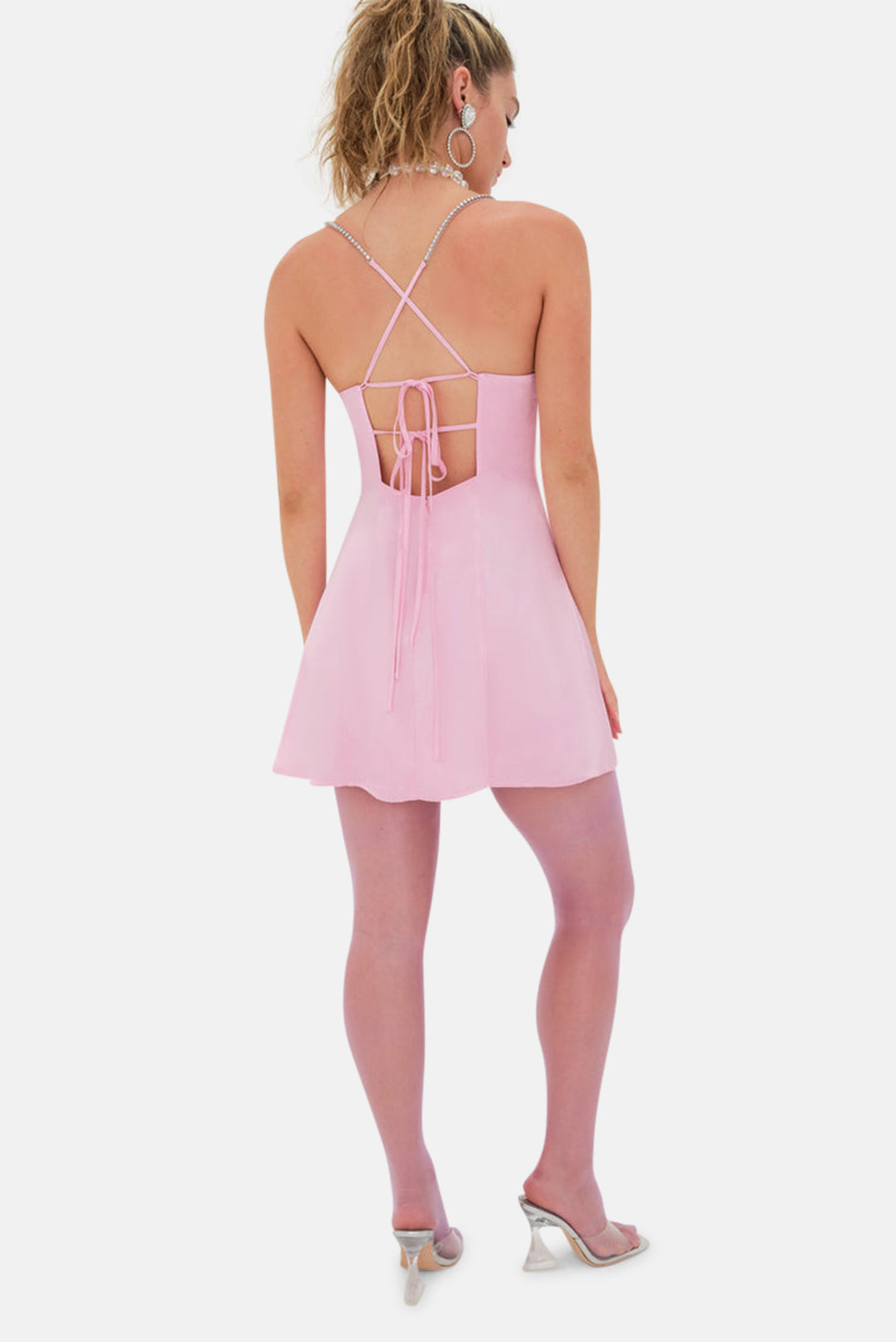 For Love & Lemons Elora Mini Dress Pink blueandcream For Love & Lemons Elora Mini Dress Pink blueandcream