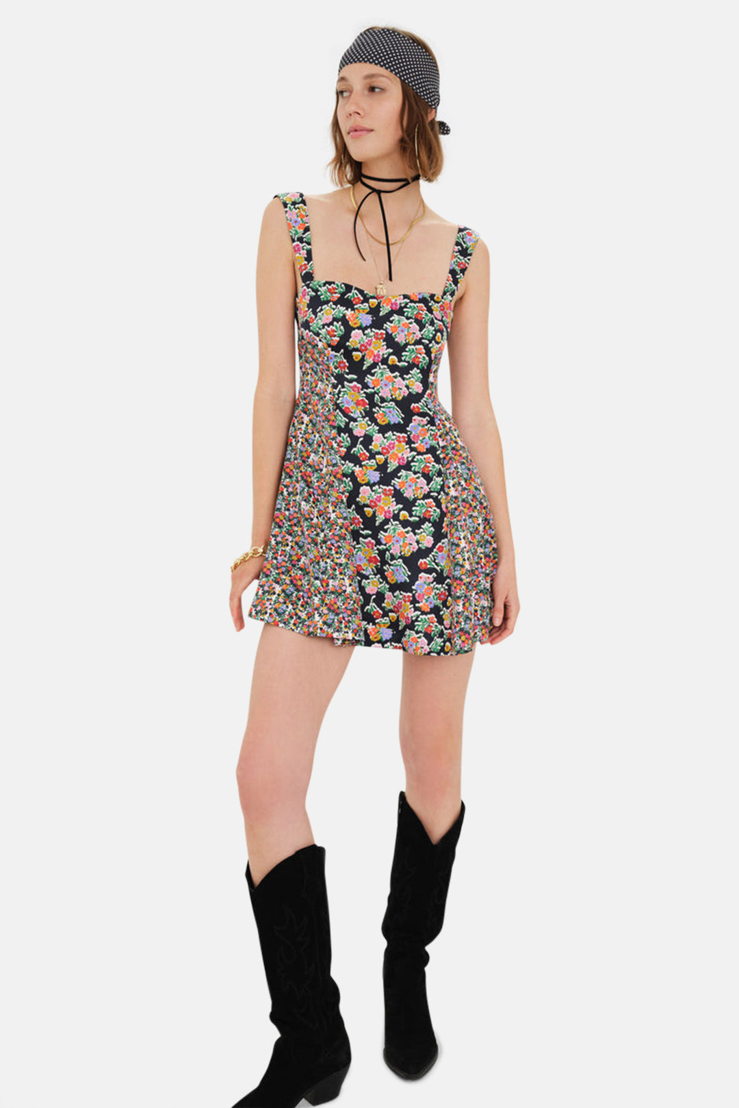 for love and lemons brookes mini dress For Love & Lemons Brookes Mini Dress in Multi
