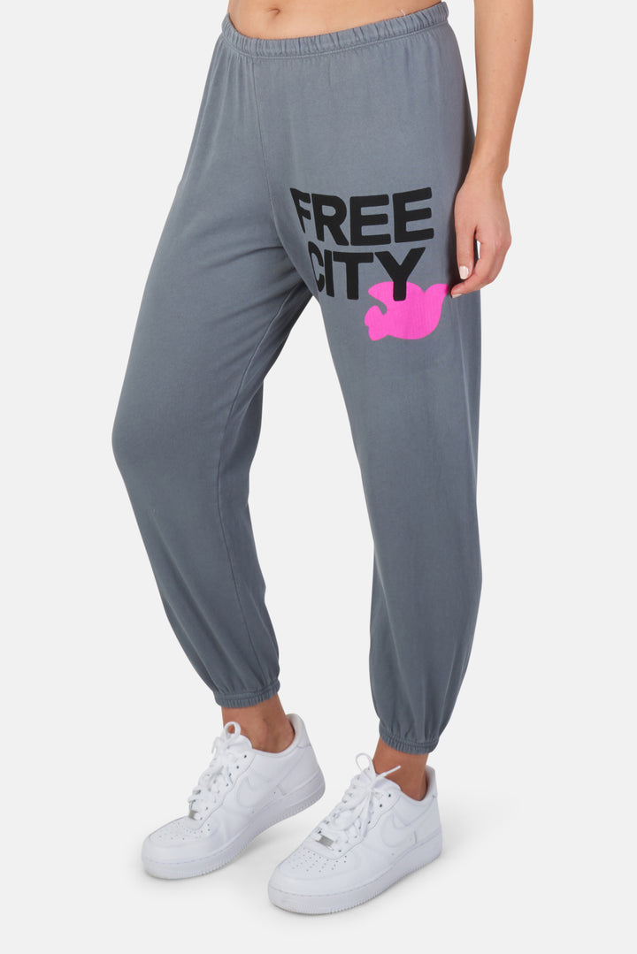 FREECITYlarge Logo Sweatpant Grey Art - blueandcream