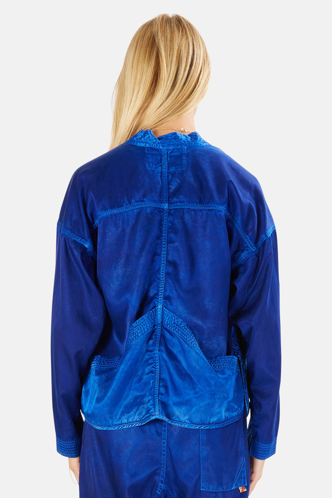 Satin/Glass Kimono Jacket Blue Electric - blueandcream