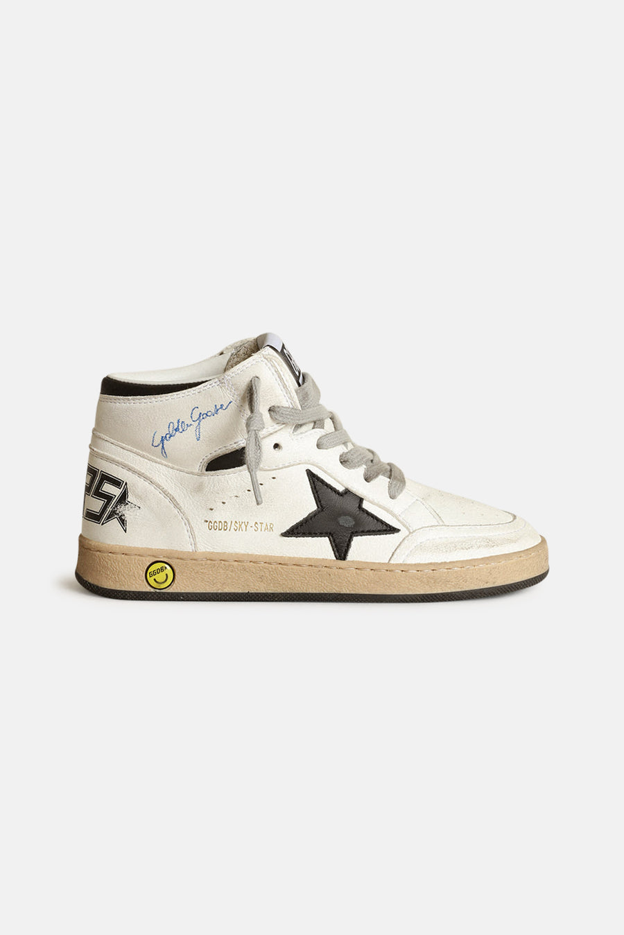 Kid's Sky Star Sneakers White/Black Star - blueandcream