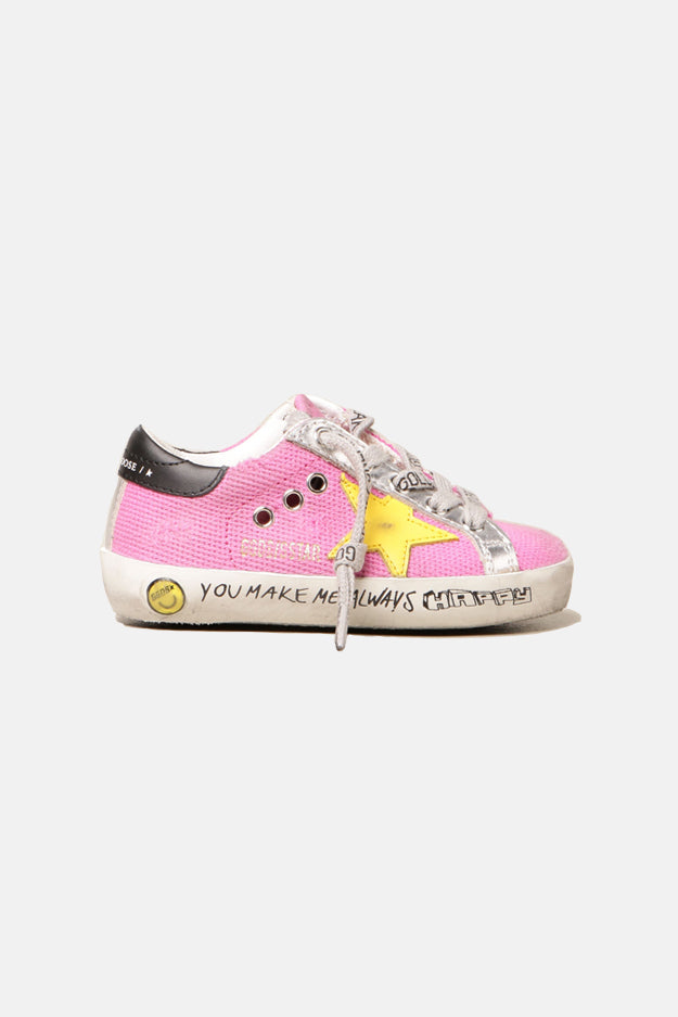 Toddler Super-Star Low Top Sneaker Pink/Yellow Star - blueandcream