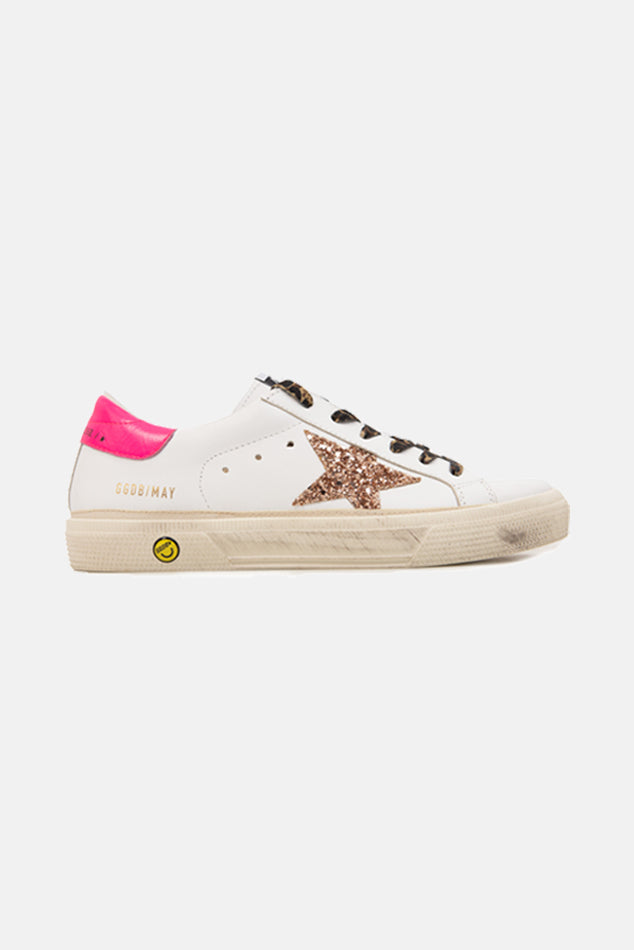 May Low Top Sneaker White/Peach Star/Pink Heel - blueandcream