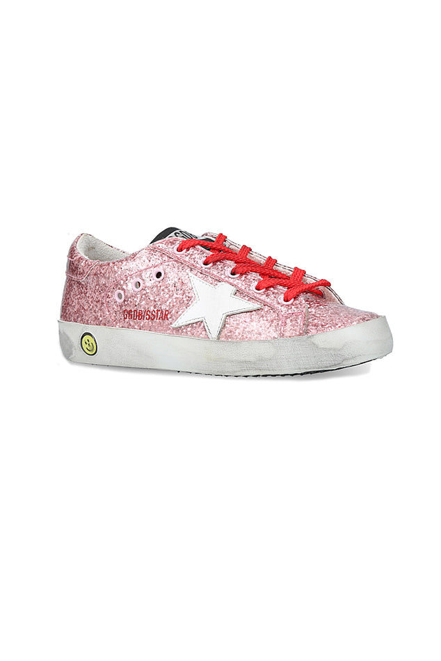 Kids Super-Star Low Top Sneaker Pink Glitter - blueandcream