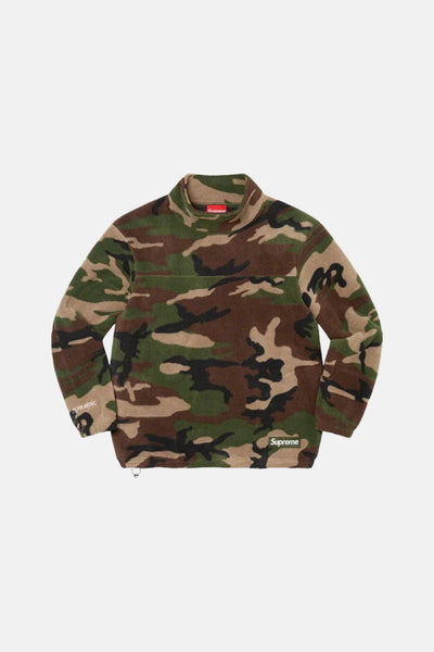 Supreme Polartec Mock Neck Pullover Woodland Camo