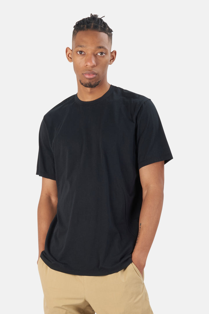 Elevated Lotus Jersey Crew Tee Black - blueandcream